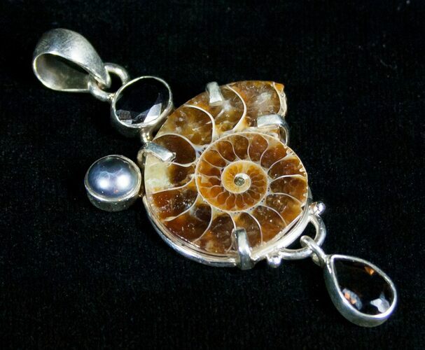 Stylish Sterling Silver Ammonite Pendant #5109